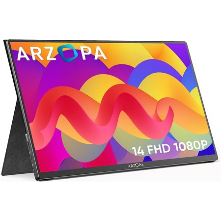 Monitor Portátil Arzopa A1 Gamut Slim 14" FHD Ips com Hdmi USB-C para PC Mac Xbox Ps4 Ps5