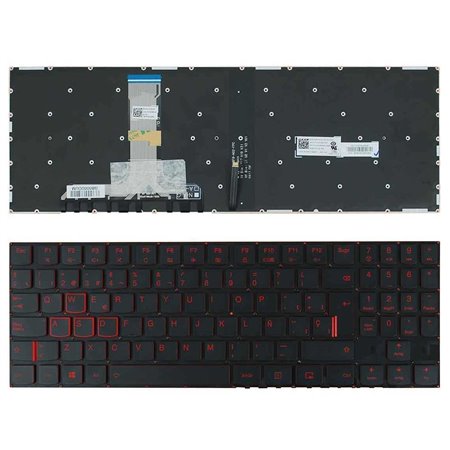 Teclado Retroiluminado em Vermelho para Portatil Lenovo Legion Y520 Y520-15Ikb R720 R720-15Ikb Preto