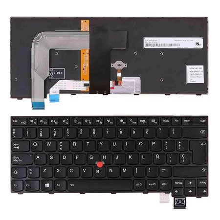 Teclado Retroiluminado para Portatil Lenovo ThinkPad 13 T460S T470S Estrutura Preto