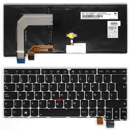 Teclado Retroiluminado para Portatil Lenovo ThinkPad T460S Estrutura Prata