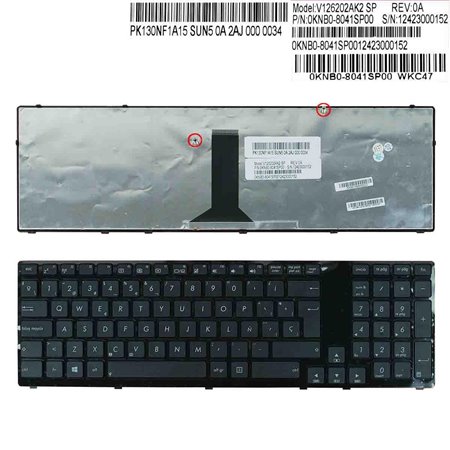 Teclado para Portatil Asus K95 K95V K95Vb K95Vj K95Vm X93 X93S X93Sm X93Sv Estrutura Brillante