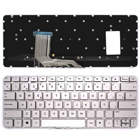 Teclado para Portatil HP Spectre 13-4000 13-4100 13-4200 X360 Prata Sem Estrutura