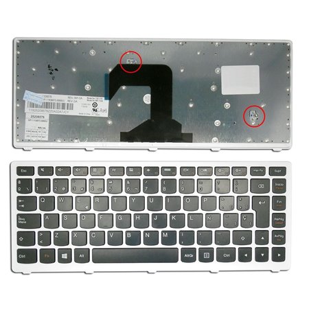 Teclado para Portatil Lenovo S400 Preto com Estrutura Branco