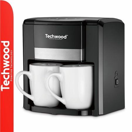 Cafeteira Elétrica 500W C/ 2 Canecas Preto TECHWOOD