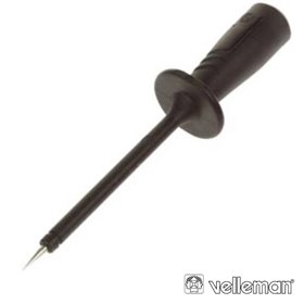 PONTA DE PROVA ISOLADA 4MM C/ PONTA FINA INOX PRETA