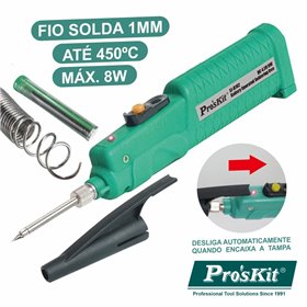 FERRO DE SOLDAR A PILHAS 8W 450ºC PROSKIT