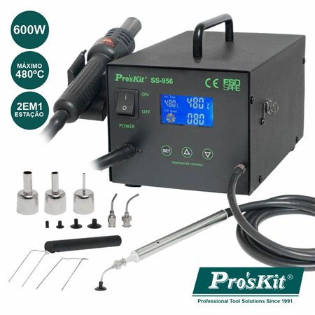 ESTAÇÃO DE DESSOLDAR 600W DIGITAL C/ SUCÇÃO A VÁCUO PROSKIT