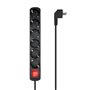 Faixa de energia múltipla de 6 saídas Aisens com interruptor com cabo 3×1,5mm2 - 1,4m - cor preta