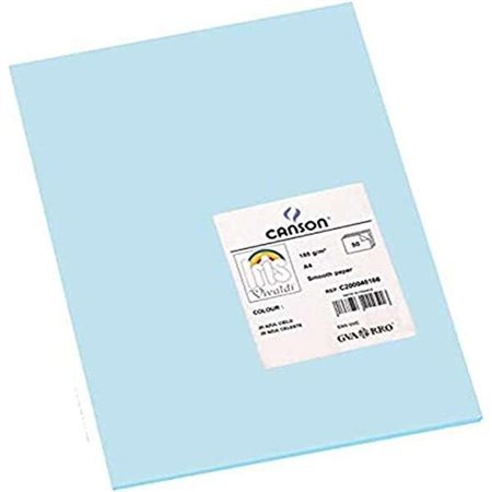 Canson Guarro Pacote de 50 cartolina Iris A4 185g - 21x29,7cm - Cor Azul Céu