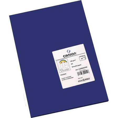 Canson Guarro Pacote de 50 cartolina Iris A4 185g - 21x29,7cm - Azul Ultramarino