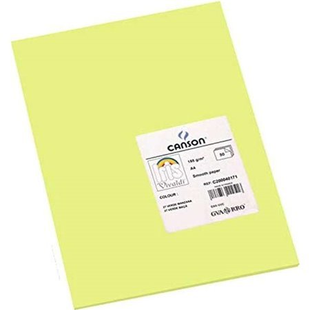 Canson Guarro Pacote de 50 Cartolina Iris A4 185g - 21x29,7cm - Cor Verde Maçã