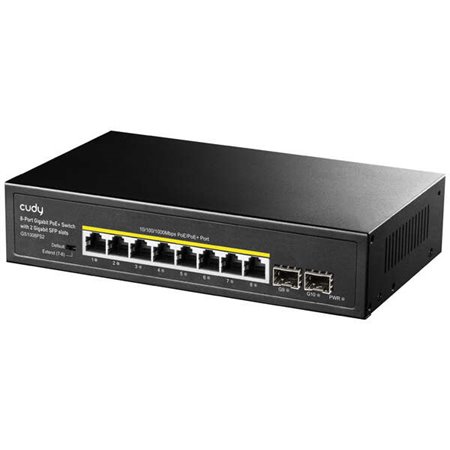 Cudy GS1008PS2 Switch Gigabit PoE+ de 8 portas com slots SFP de 2 Gigabit