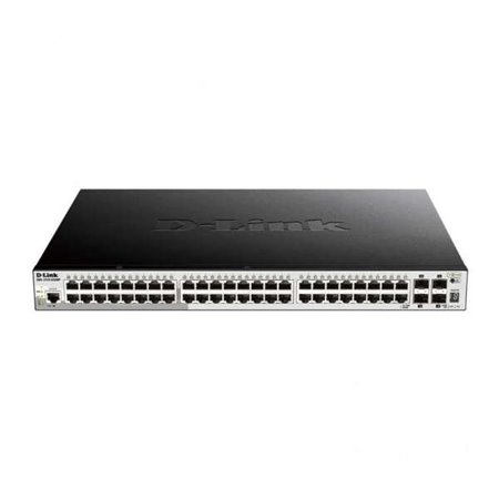 Switch semi-gerenciável D-Link 48 portas Gigabit PoE 370W + 4 portas Giga Combo