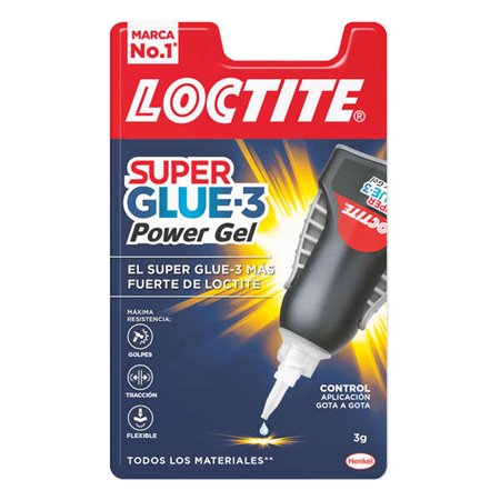 Loctite Superglue-3 Control Power Gel 3gr - Adesivo Instantâneo Flexível e Extra Forte - Resistente ao Choque. Torções e Vibraçõ