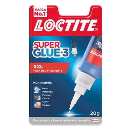 Loctite Superglue-3 XXL 20gr - Adesivo Instantâneo Universal - Transparente e Secagem Rápida - Resistente à Água e Temperaturas 