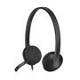 Fones de ouvido Logitech H340 com microfone USB - Microfone dobrável - Faixa de cabeça ajustável - Almofadas de ouvido acolchoad