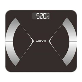 Balança de banheiro digital Muvip Body Muscle Bluetooth - Tela LCD - Plataforma de vidro temperado - 10 memórias - Peso máx. 180