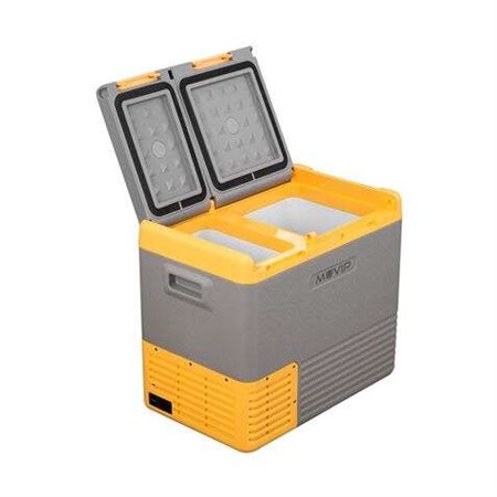 Geladeira Portátil Muvip com Compressor 40 Litros Zona Dupla - Alças de Transporte - Compressor Silencioso - Cor Cinza