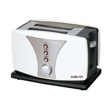 Torradeira de pão Muvip Top Design 800W - Capacidade para 2 fatias - 6 níveis de torradas - Funções de aquecimento, descongelame