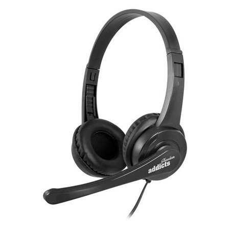 Fones de ouvido USB NGS Vox505 com microfone - Microfone dobrável - Almofadas de ouvido acolchoadas - Faixa de cabeça ajustável 