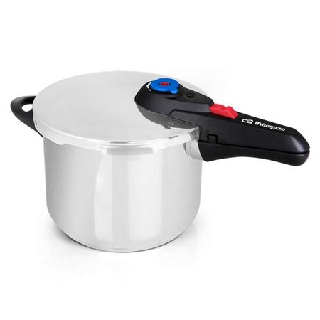 Panela de pressão de aço inoxidável Orbegozo HP 8006 18/10 - Capacidade de 8 litros - Cinco sistemas de segurança - Fundo termod