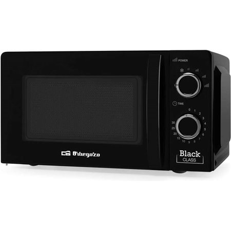 Microondas Orbegozo Mi 2117 - Capacidade 20L - Potência 700W - 6 níveis de potência - Temporizador 30min - Cor preta