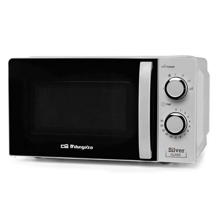 Microondas Orbegozo Mi 2118 - Capacidade 20L - Potência 700W - 6 níveis de potência - Temporizador 30min - Cor Prata