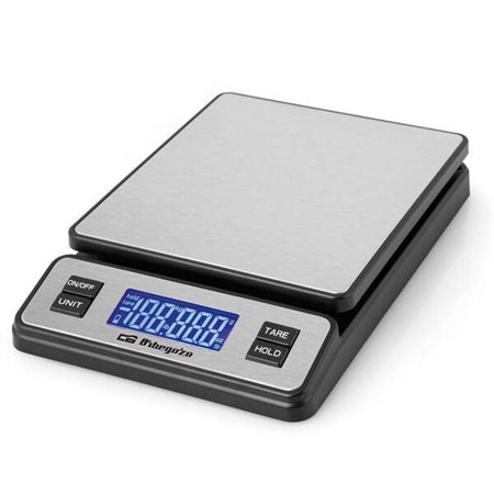 Balança digital de cozinha Orbegozo PC 3100 - Tela LCD - Capacidade 40kg - Conexão USB - Função tara - Superfície de aço inoxidá