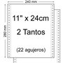 Papel Contínuo 11" x 240mm - Conjunto de 2 Lotes - Embalagem de 1.500 Unidades - Cor Branco