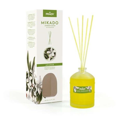 Prady Mikado Orange Blossom Ambientador - Frasco de Vidro 100ml e Varinhas Difusoras