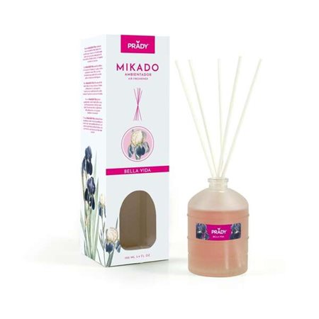Prady Mikado Belle Epoque Ambientador - Frasco de Vidro 100ml e Varinhas Difusoras