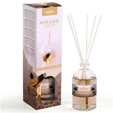 Prady Mikado Misterioso Palo Santo Ambientador - Garrafa de Vidro 100ml e Varinhas Difusoras