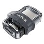 Sandisk Ultra Dual Drive m3.0 USB 3.0 e Micro USB Memory 256GB - Leitura de até 150MB/s - Transparente/Preto (Pendrive)