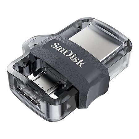 Sandisk Ultra Dual Drive m3.0 USB 3.0 e Micro USB Memory 32GB - Leitura de até 150MB/s - Transparente/Preto (Pendrive)