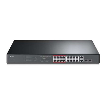 Switch PoE TP-Link de 16 portas 10/100 Mbps + 2 portas Gigabit