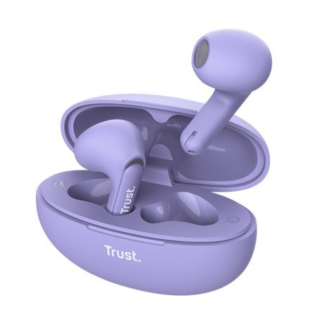 Fones de ouvido sem fio Trust Yavi - sem fio, Bluetooth - ENC - roxo