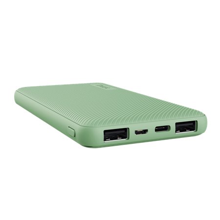 Trust Primo Powerbank 10000mAh - USB, Tipo C - Carregamento rápido - Cor Verde