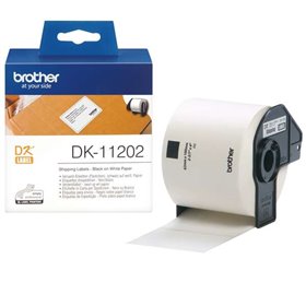 Brother DK11202 - Etiquetas de envio pré-cortadas originais - 62x100 mm - 300 unidades - Texto preto em fundo branco