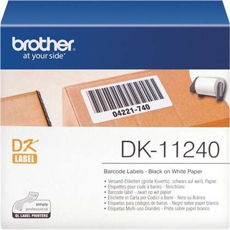Brother DK11240 - Etiquetas originais grandes multiuso pré-cortadas - 102x51 mm - 600 unidades - Texto preto sobre fundo branco