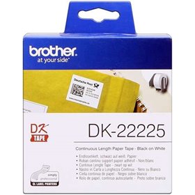 Brother DK22225 - Etiquetas originais de tamanho personalizado - Largura 38 mm x 30,48 metros - Texto preto sobre fundo branco