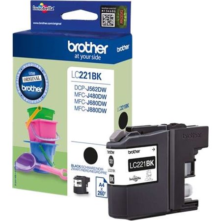 Tinteiro original Brother LC221 Preto - LC221BKBP