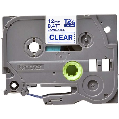 Etiquetas laminadas original Brother TZe133 - Texto azul em fundo transparente - Largura 12 mm x 8 metros