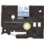 Etiquetas laminadas original Brother TZe535 - Texto branco em fundo azul - Largura 12 mm x 8 metros