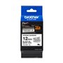 Etiquetas laminadas superadesiva original Brother TZeS231 - Texto preto em fundo branco - Largura 12 mm x 8 metros