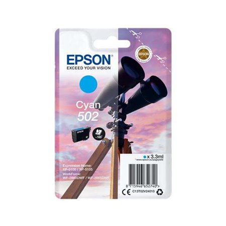 Tinteiro original Epson 502 Cyan - C13T02V24010