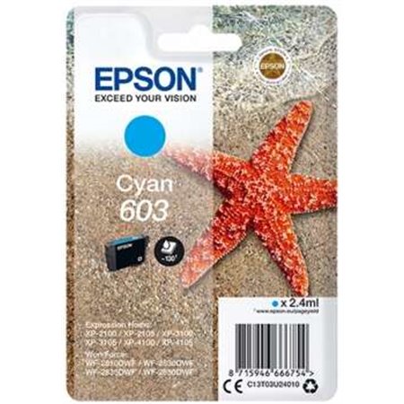 Tinteiro original Epson 603 Cyan - C13T03U24010