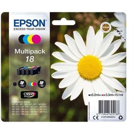 Epson T1806 (18) Pack de 4 Tinteiros originais - C13T18064012