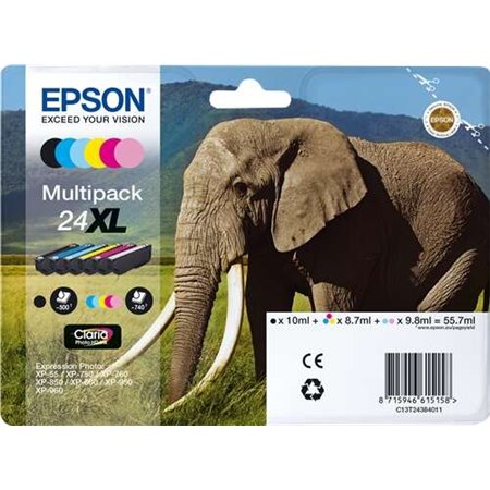 Epson T2438 (24XL) 6-Pack Tinteiros originais - C13T24384011