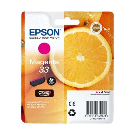 Tinteiro original Epson T3343 (33) Magenta - C13T33434012