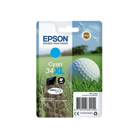 Tinteiro original Epson T3472 (34XL) ciano - C13T34724010